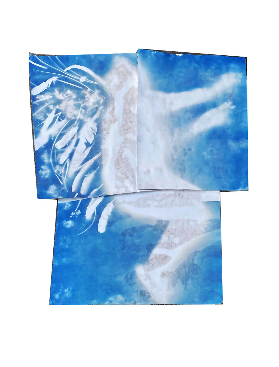 STUDENT: Luis Cruz, cyanotype bodygram, Gaston College